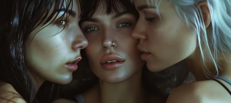 photorealistic scene non monogamous relationship