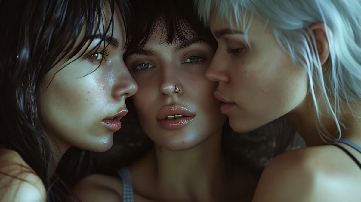 photorealistic scene non monogamous relationship